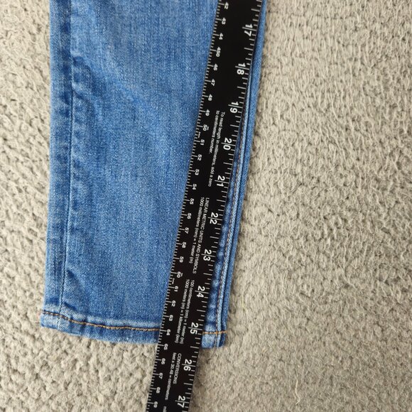 American Eagle Jeans Womens 6 Blue Hi Rise Jegging Crop Super Stretch Distressed - Picture 12 of 16